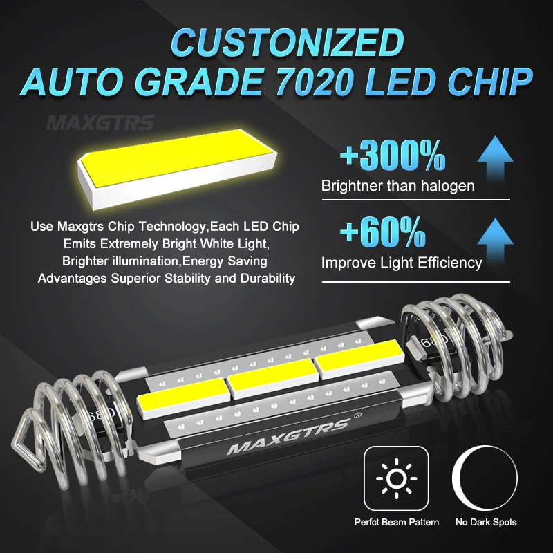 5X 31 36 39 41mm C5W 7020 LED Car Festoon Dome Interior Reading Light Map Lamp Bulb DC12V/24V Canbus Error Free