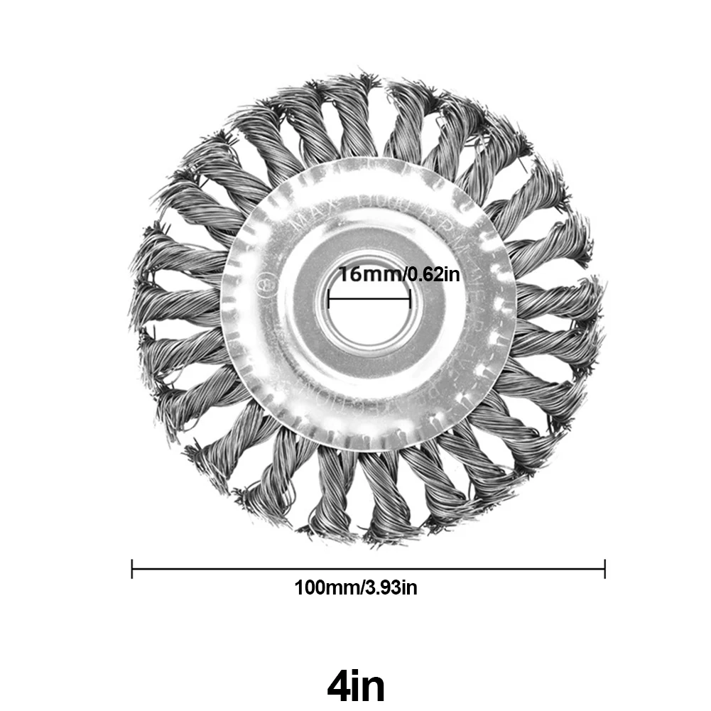 4/5 بوصة العشب الانتهازي القرص فرشاة قرصية معدنية عجلة تنظيف تلميع المدمج في تحديد لوحة حديقة أداة السلطة الملحقات