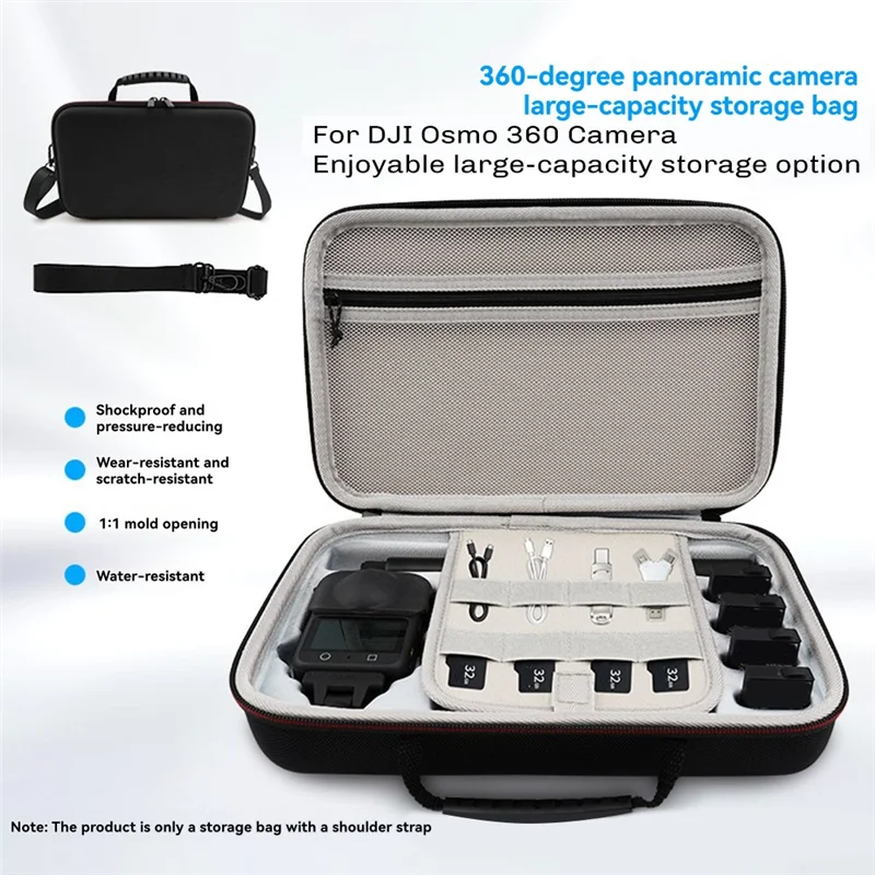 FFYY-For DJI OSMO 360 Panoramic Camera EVA Storage Bag-Large Capacity For DJI OSMO 360 Portable