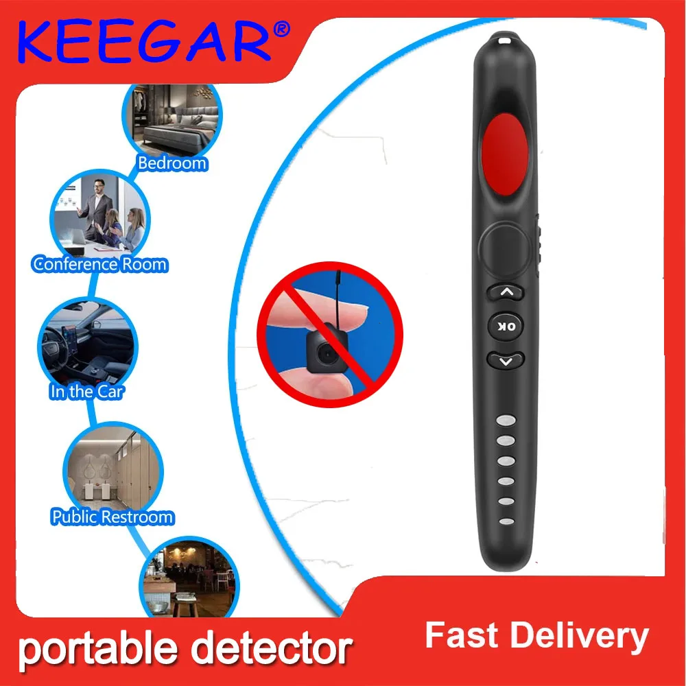 Multi-function Anti Spy Camera Detector Mini Audio Wifi GSM Bug Finder GPS SignalLocator Tracker Detect powerful wave jammer