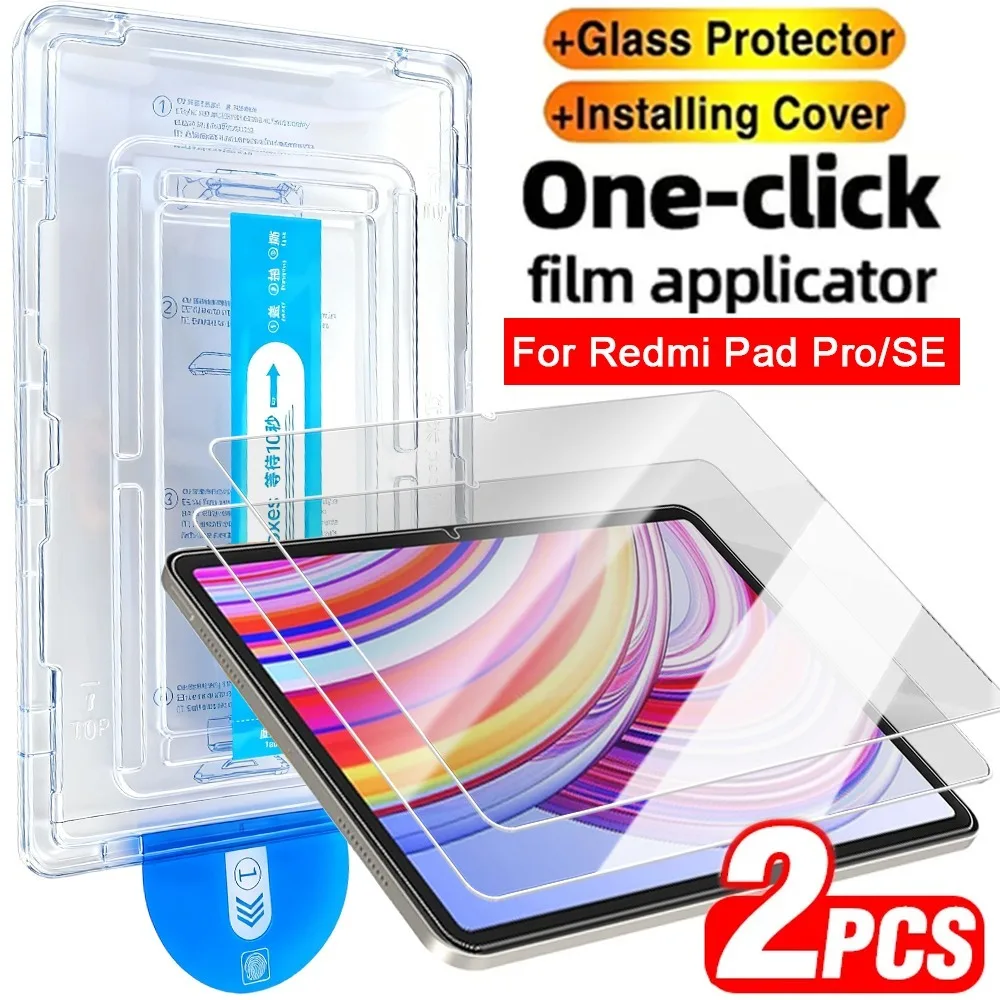 

Простая установка защитной пленки для экрана без пыли для Xiaomi/Redmi Pad Pro 12,1 дюйма Pad SE 11, 8,7 дюйма, пленки из закаленного стекла, устойчивые к царапинам