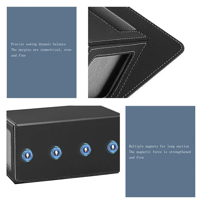 

Кейс для карт Trading Commander 3 в 1, большой вместимости, из магнитной искусственной кожи, органайзер для карт, вмещает более 200 карт, держатель для игровых карт