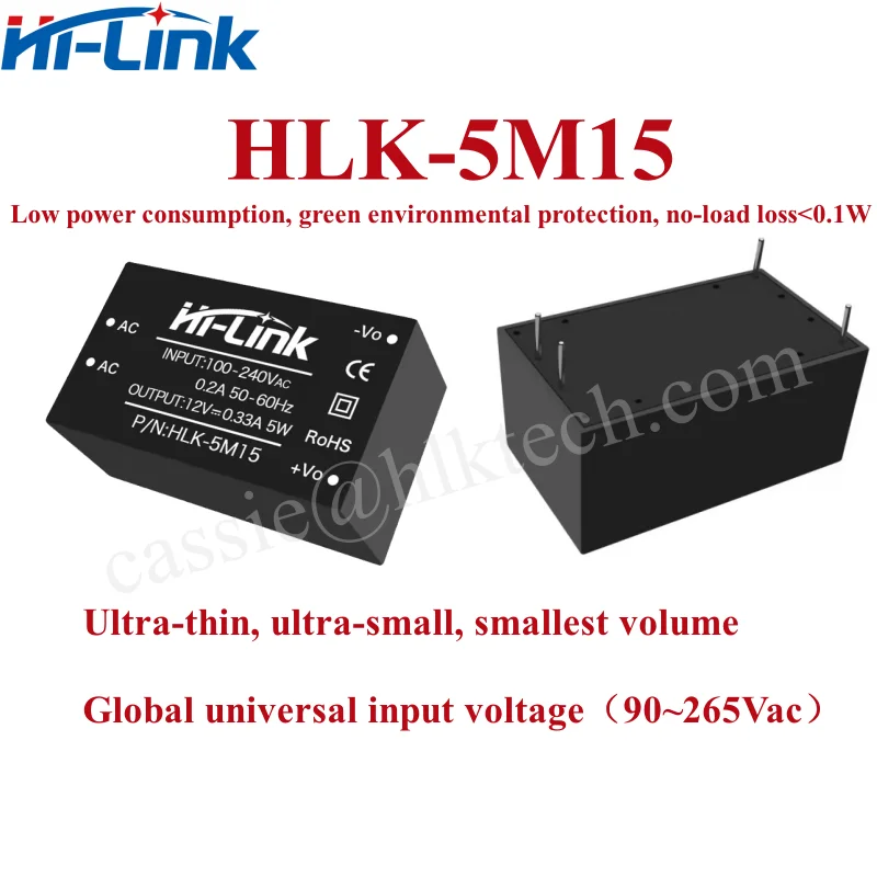 HLK-5M03 Hi-Link 5M05 5M09 5M12 5M15 High Efficiency ACDC Converter Module 230v 15v Power Supply Step Down Original Power Module