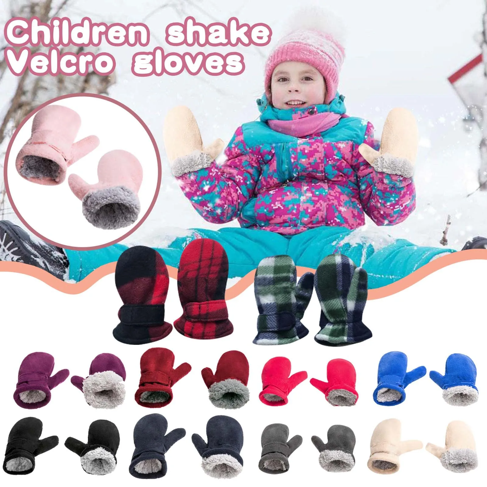 2024 New Winter Warm Children Ski Gloves Baby Sports Glove Long-sleeved Mitten Thicken Warm Windproof Waterproof Snow Snowboard