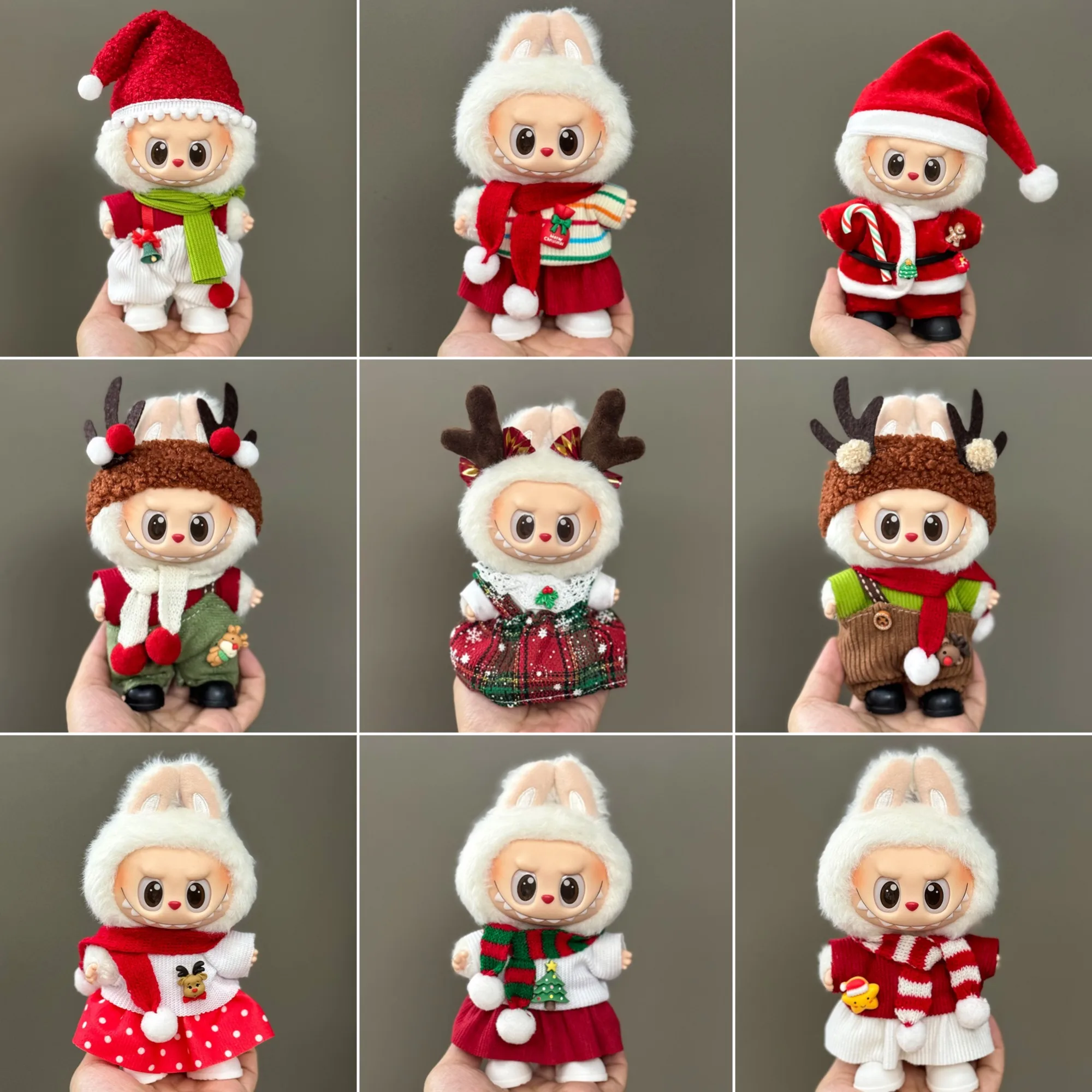 

Labubu Christmas Themed Outfits Festive Style Elk Knit Hooded Sweaters Snowflake Sets For 1st to 3rd Gen 15/17cm Dolls