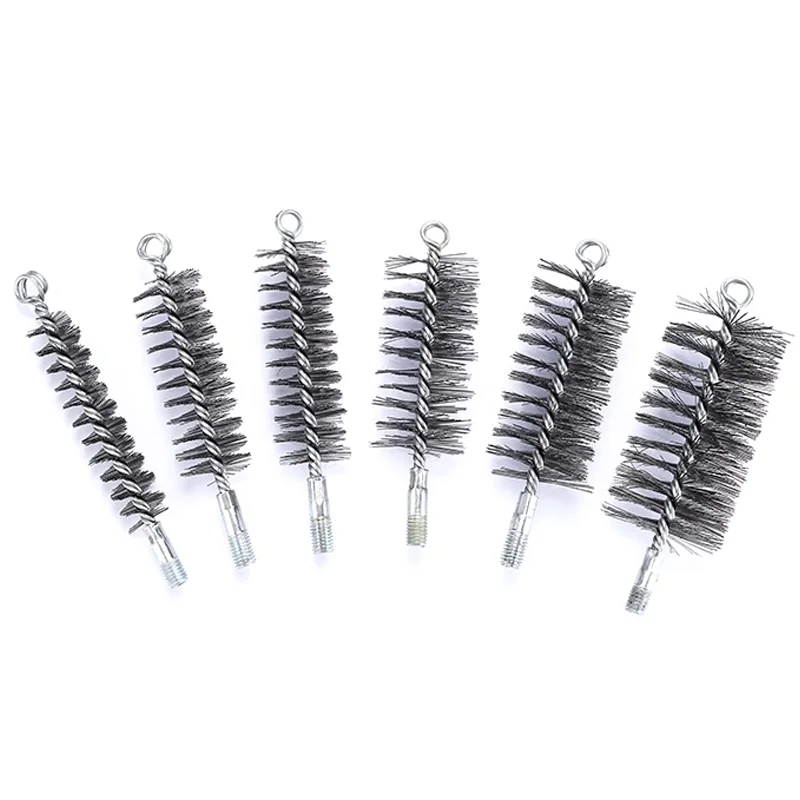 1 шт. M12 резьбовая стальная проволока, щетка для трубопровода, дымоход, промышленный котел, щетка с длинным хвостовиком для очистки, удаления ржавчины, диаметр 25 ~ 75 мм