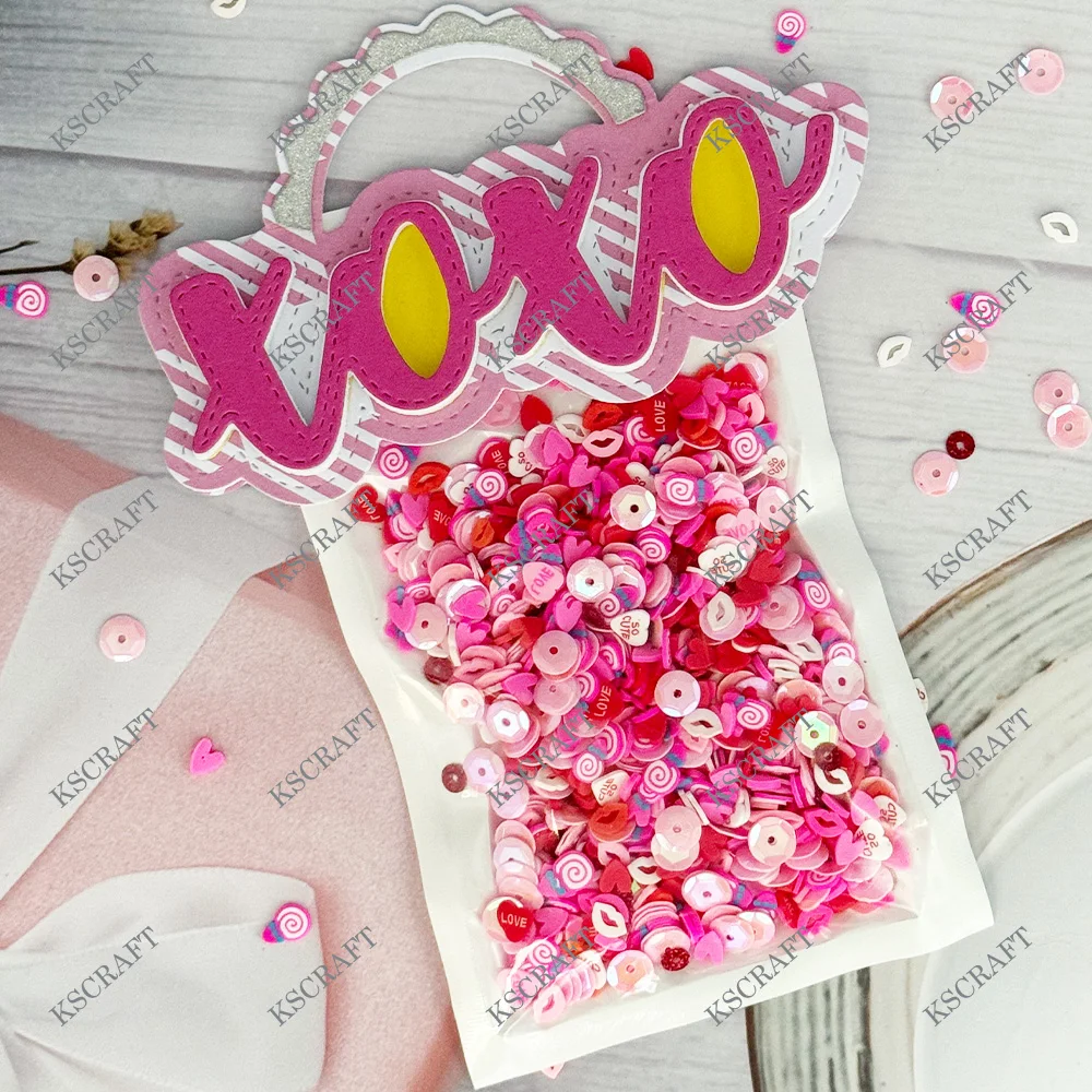 KSCRAFT XOXO Bag Topper Cutting Dies Stencils for DIY Scrapbooking Decorative Embossing DIY Paper Cards