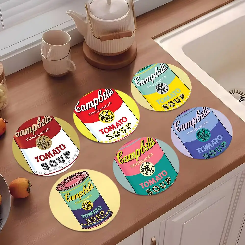 Andy Warhol Pop Art Tomato Soup New Coasters 10cm Round Wood