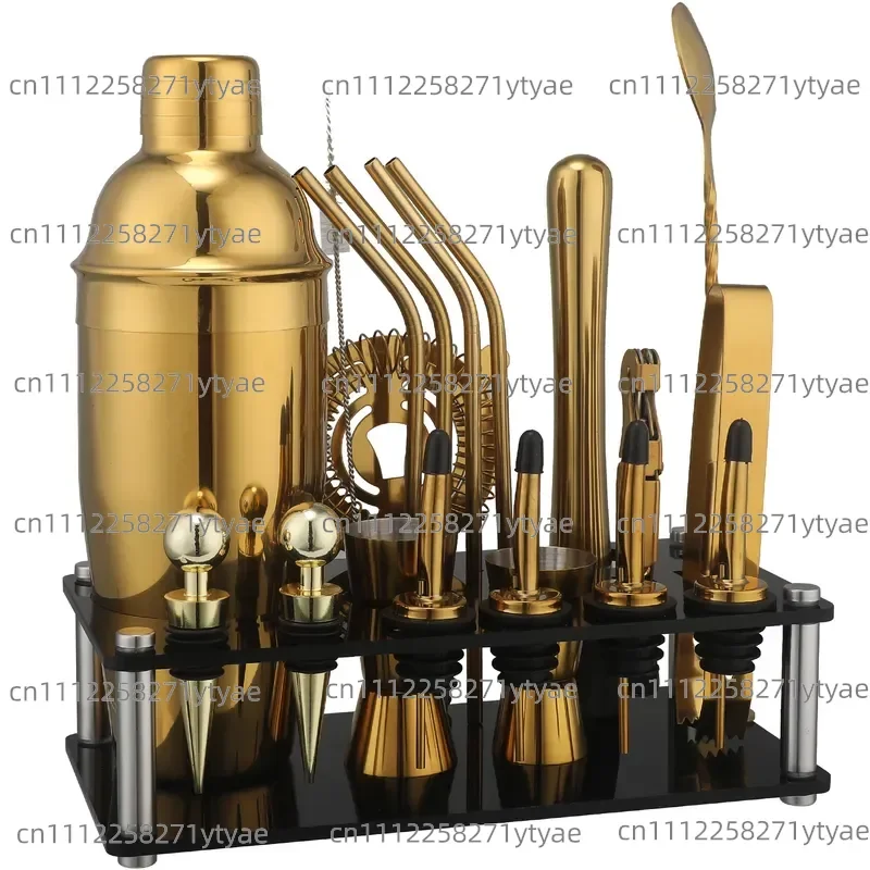 Vacuum Plated New Acrylic Set, Ice Pinch Popsicle Cocktail Shaker Bar Tool 20-piece Set