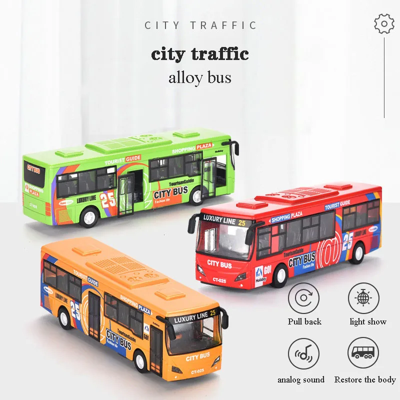 1:32 double-decker bus alloy die-casting car model high imitation extended bus car toy light music bus children boy toy gift