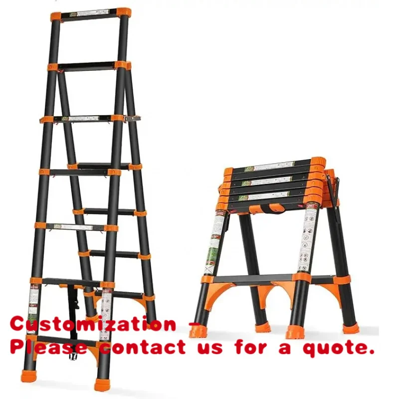 

Customize.Modern Design Style One Retraction Telescopic Aluminium Foldable Step Ladder Escalera De Aluminio