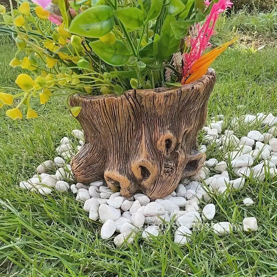 

Simulation retro tree root wood stump wood stump fleshy flower pot
