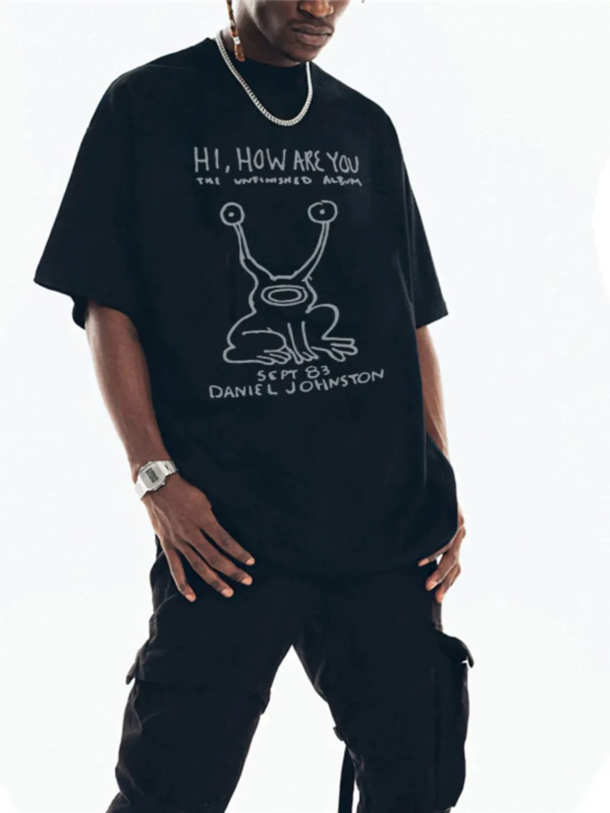 Daniel Johnston Hi How Are You Kurt Cobain Band Graphic T-Shirt Cotton Men Women Streetwear Tee
