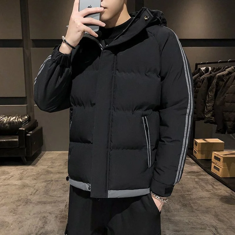 M-8XL Hoodies Men Padded Jacket Winter Thicken Warm Loose Coat Wild Long Sleeve Outerwear Korean Fashion Clothing High Quality