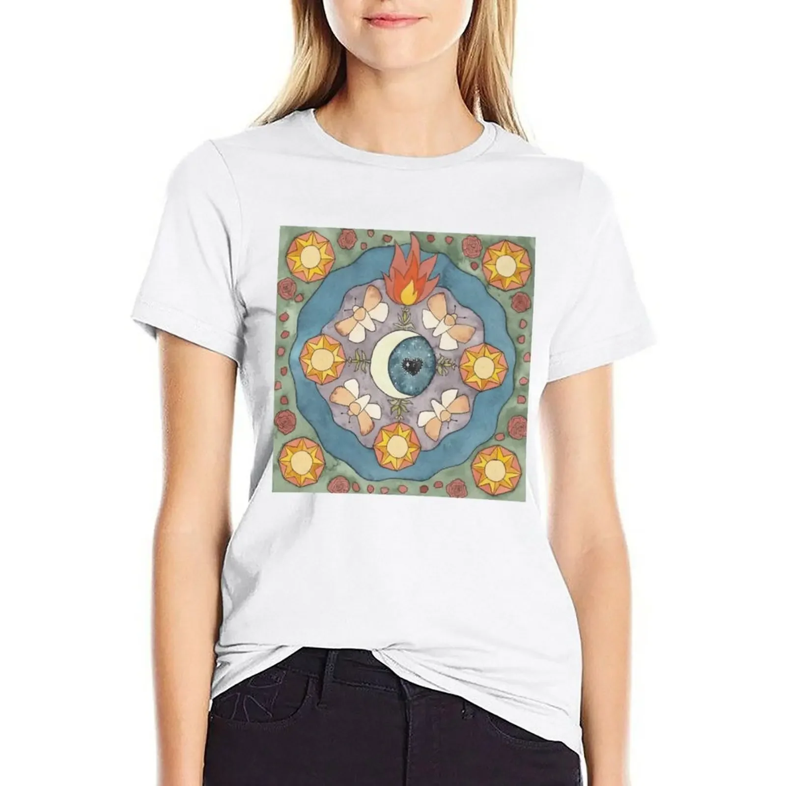 Cosmia - Joanna Newsom Inspired Painting T-shirt oversized summer tops T-shirt Women