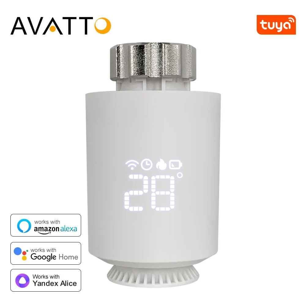 AVATTO Tuya ZigBee Thermostat Radiator Actuator Smart Thermostatic Valve Control Programmable Thermostat For Alexa Google Home