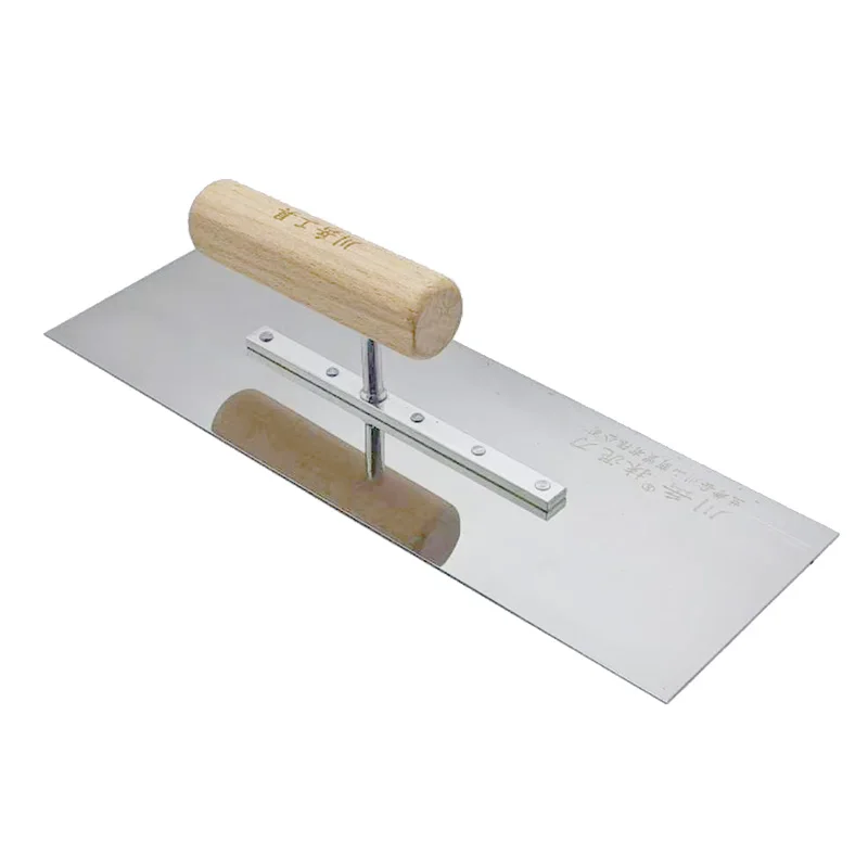 Professional Plastering Trowel 32x11cm Stainless Steel Wood Grip Smoothing Plastering Trowel For Smooth Walls