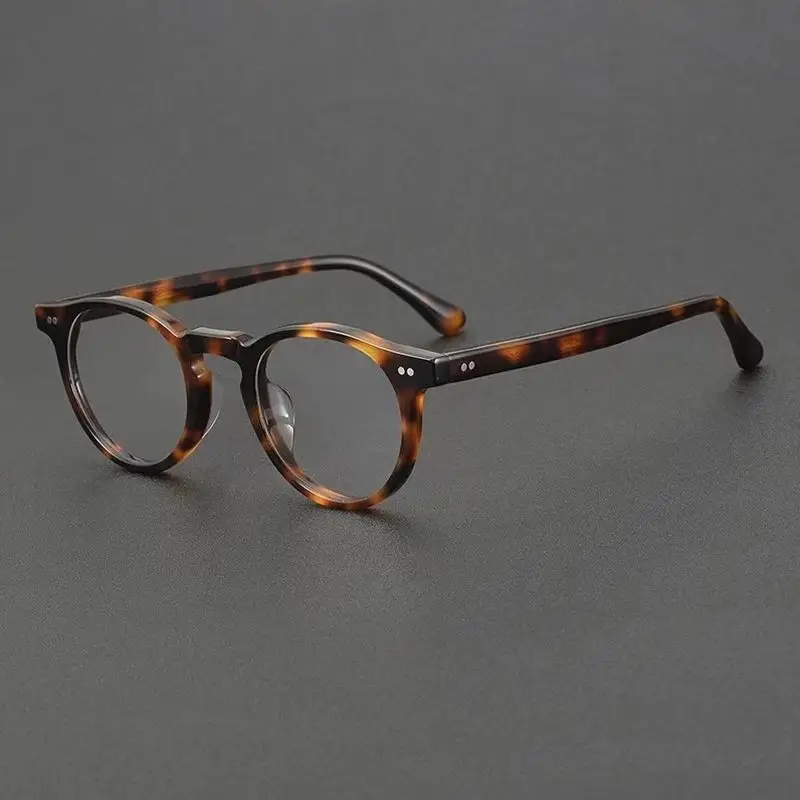 

Retro Round Handmade Board Spectacle Frame Acetate Eyeglass Tortoise Men's Women Versatile Japanese Brand Fashion Glasses Frames