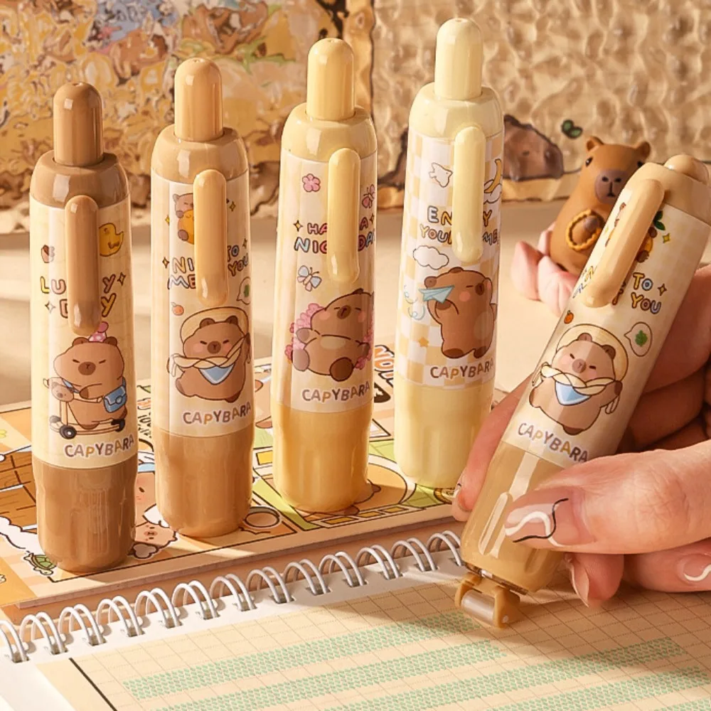 Stationery Capybara Press-On Dot Glue Multifunctional Adhesive Roller Cartoon Double-sided Tape Creative Large Capacity