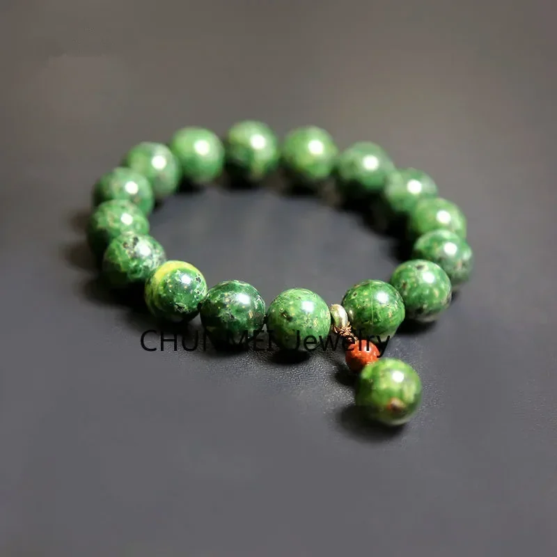 

Natural Tibetan Jade Medicine Wang Shi Bracelet Men's and Women's Tibetan Treasure Meteorite Ethnic Bracelet Jewelry