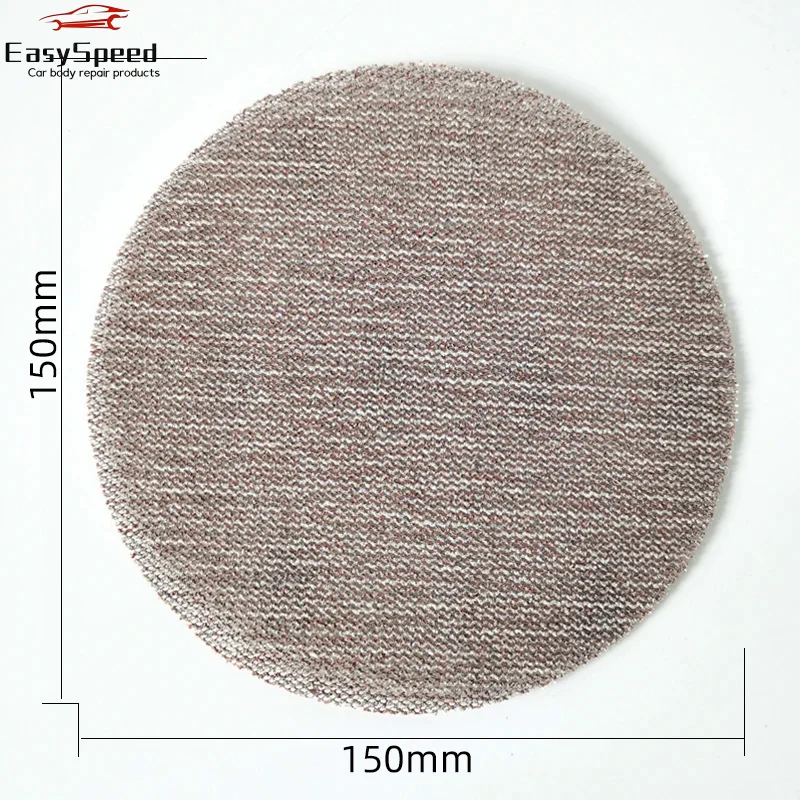 6 Inch 150mm Dry Mesh Sand Car Atomic Ash Putty Polishing Round Self-adhesive Flocking Suitable For MIRKA Pneumatic Sandpaper