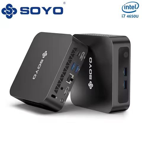 SOYO Mini PC Y5 PLUS Intel i7 4650U CPU with 8GB RAM 128GB M.2 SSD Mini Desktop Computer Dual 4K Display, WiFi 5, BT4.2, USB-C