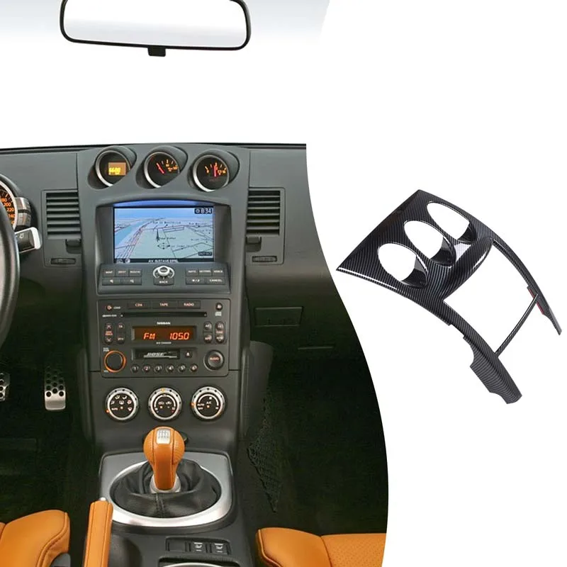 

1piece set ABS carbon fiber For Nissan 350Z 2003-2006 car center control panel frame decorative sticker car accessories