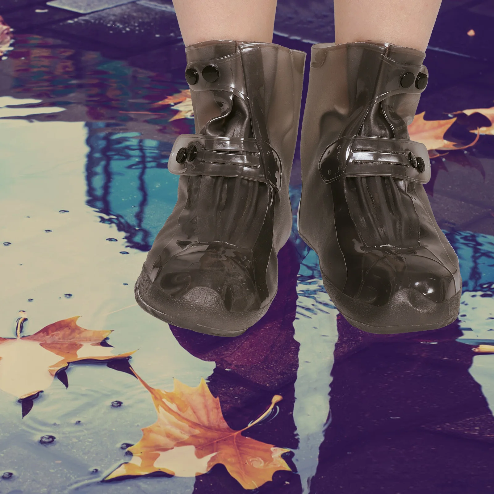 1 زوج أغطية الحذاء المقاوم للماء غطاء أحذية المطر للنساء الرجال قابلة لإعادة الاستخدام سيليكون المضادة للانزلاق في الهواء الطلق ركوب الدراجات المشي الجري السفر