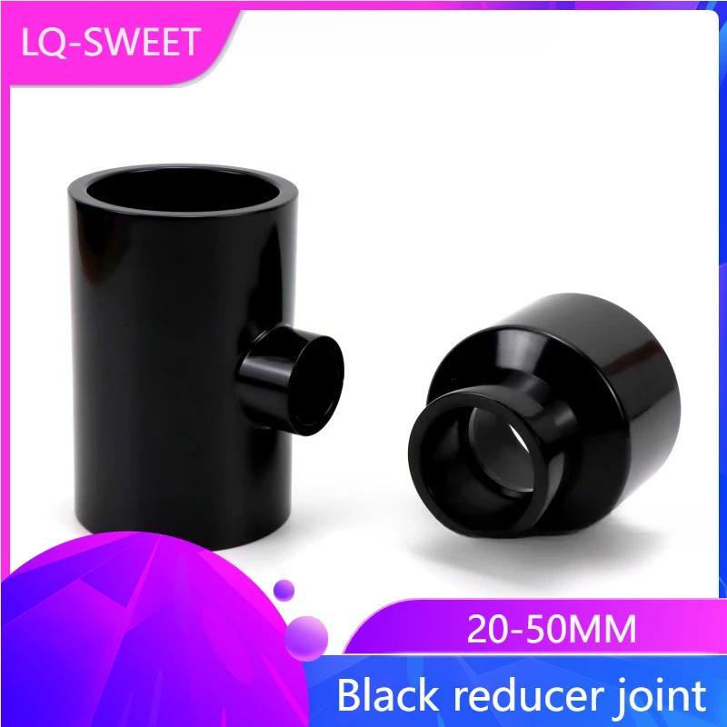 Black PVC Reducer Direct Plastic UPVC Water Supply Pipe Fittings, Pure Black Reducer Three-way