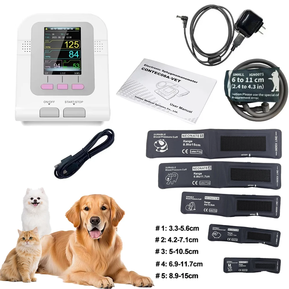 Contec08a Dierenarts Gebruik Elektronische Sfygmomanometer Digitale Bloeddruk Veterinaire Dierenarts Gebruik Monitor Hond Kat Paard Etc