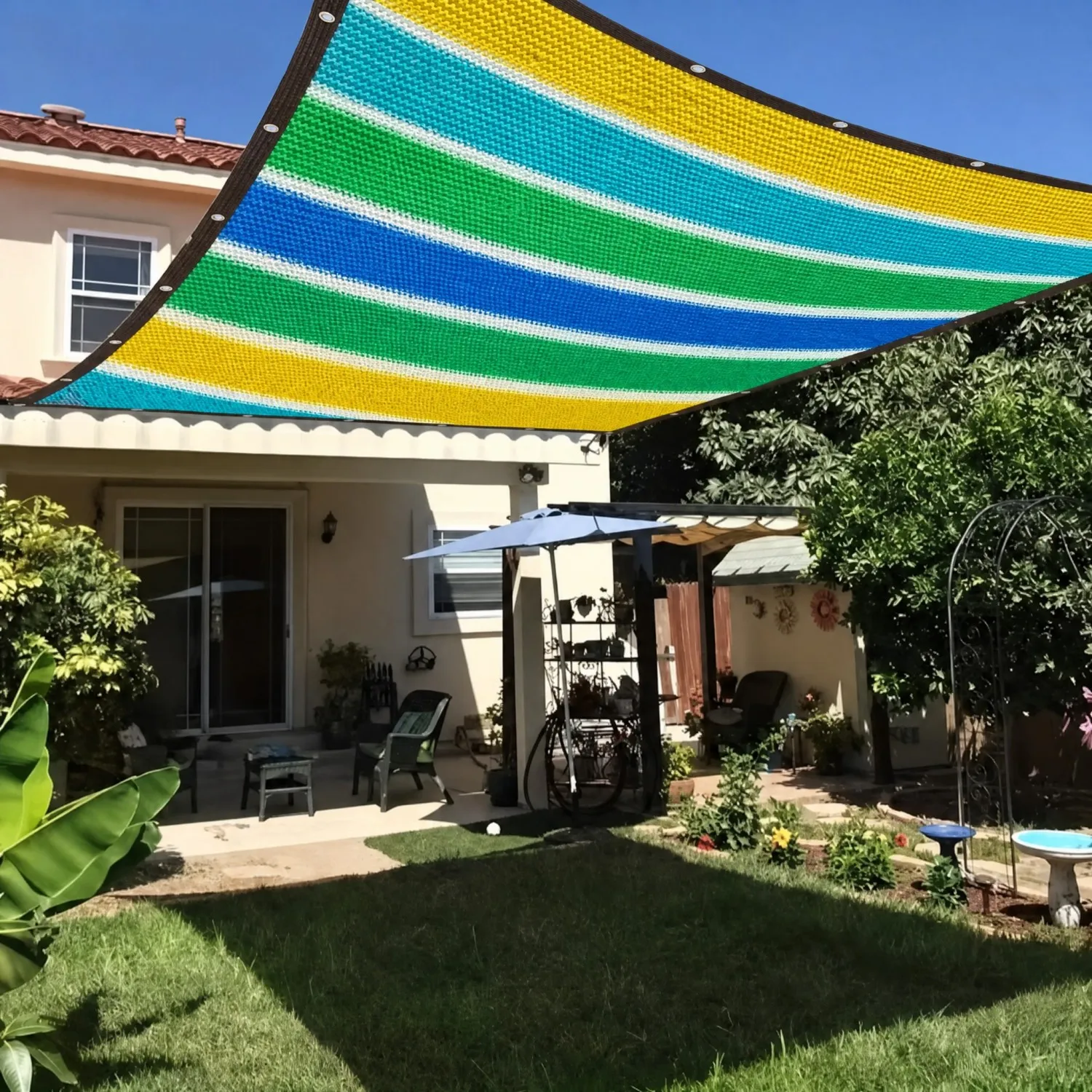 Outdoor Shade Net Sun Block UV Protection Garden Patio Shade Cloth Greenhouse Cover Plant Cooling Sunscreen Tear Resistant