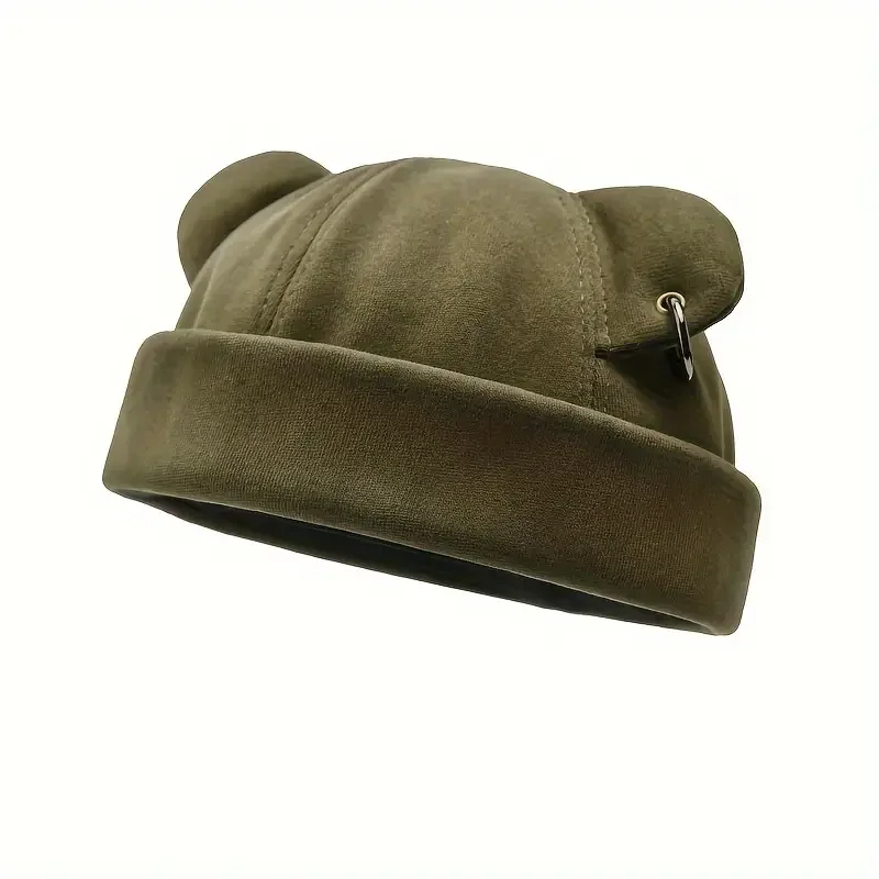 Autumn and Winter Polyester Warm Cartoon Docker Cap Brimless Hat Beanie Landlord Sailor Cap Girl and Women