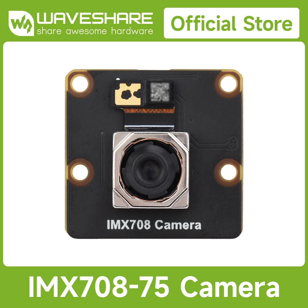 وحدة كاميرا Waveshare IMX708 بدقة 12 ميجابكسل عالية الدقة، تدعم نطاق ديناميكي عالي، وخيارات لوظيفة FOV والرؤية الليلية