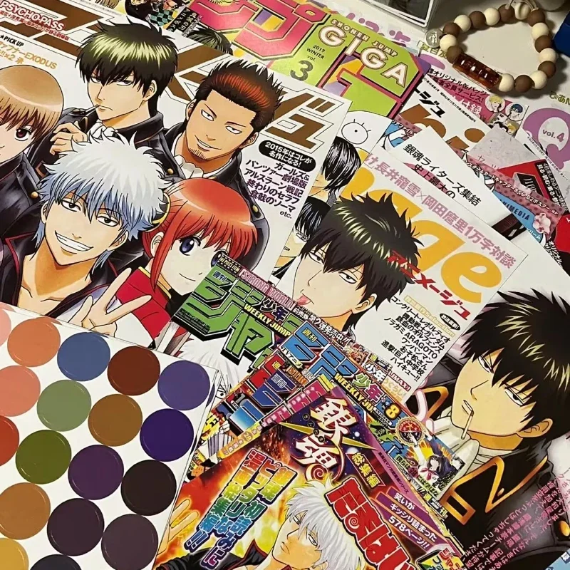 Imagem -04 - Anime Gintama Poster Adesivos Manga Magazine Wallpaper Dormitório Branco Decoração da Parede Sakata Gintoki Adesivo 20 Pcs por Conjunto