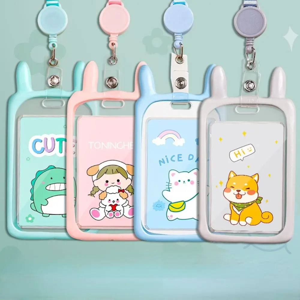 

1Pcs Card Cover Waterproof Protection Plastic Bus Card Holder Student Cartoon Cute ID Card Bank Business Card Case