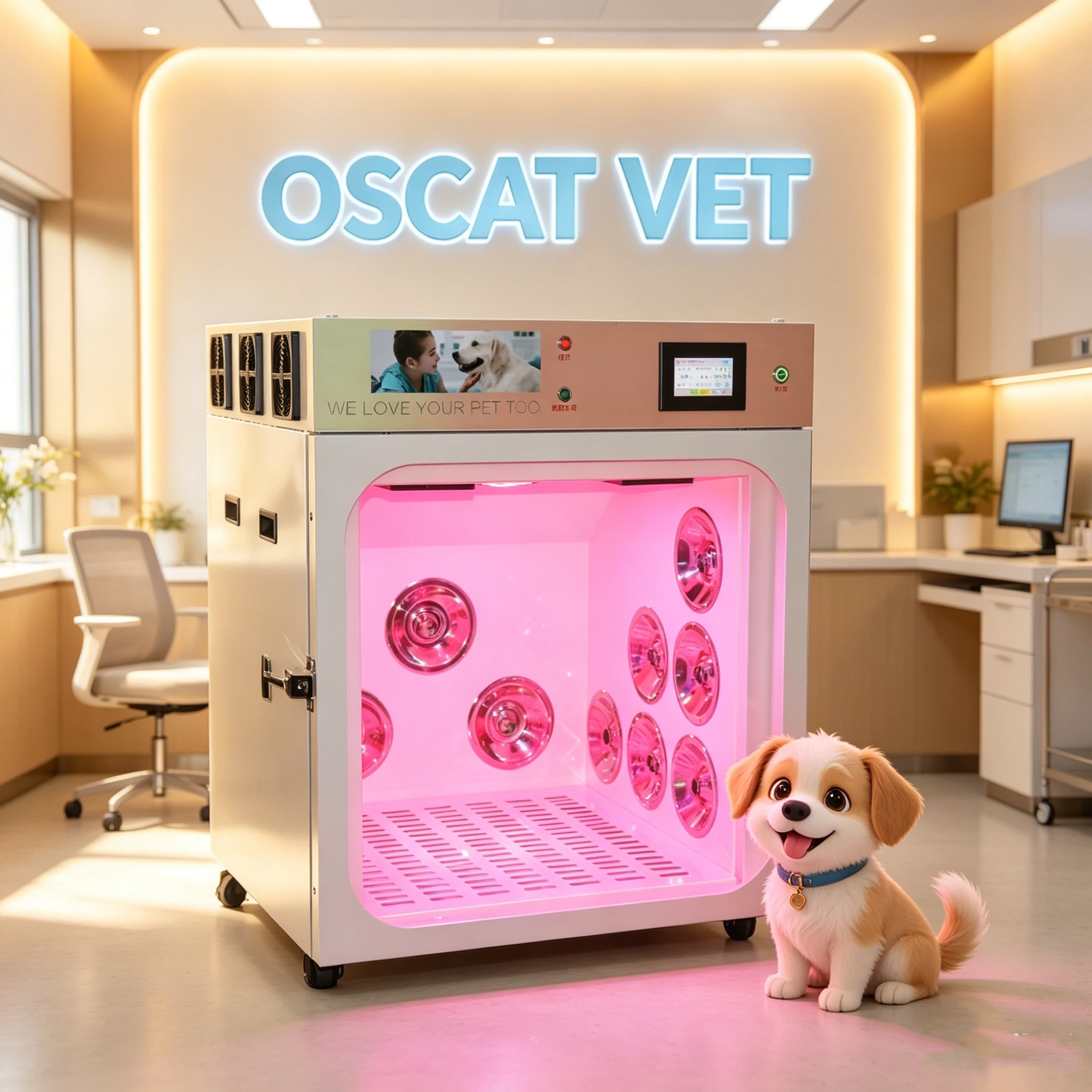 OSCAT Veterinary Equipment Middle Pet Drying Room 3200W Ozone Sterilization Infrared Physiotherapy Low Noise For Clinic EU