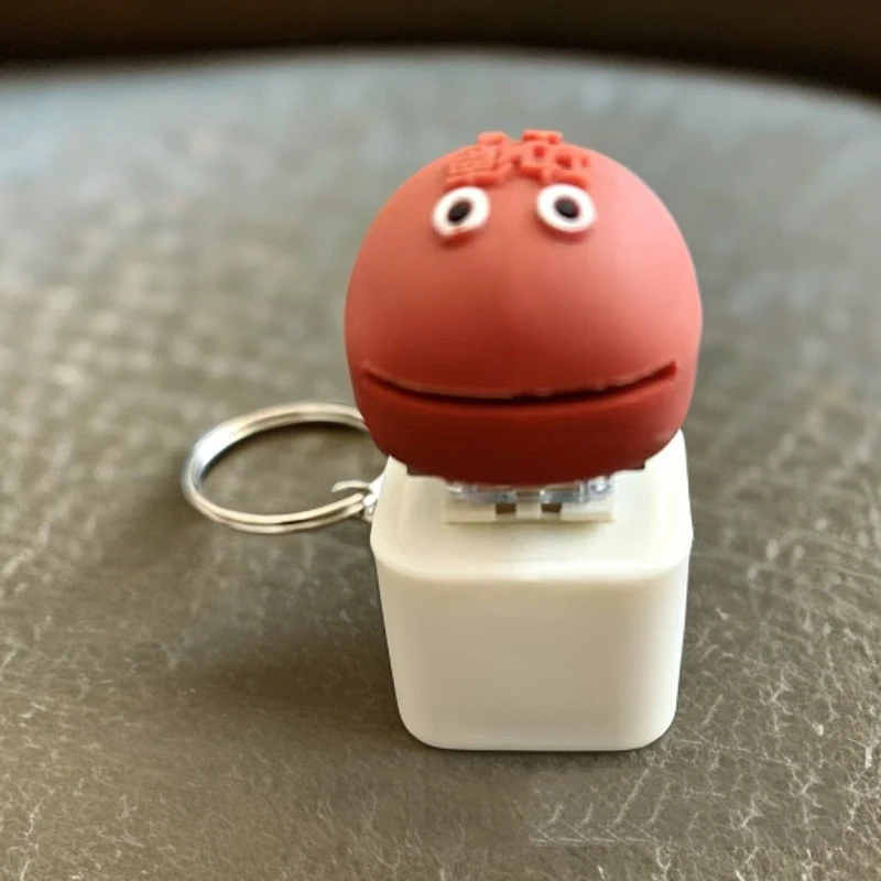 Fun and funny sound buttons, pressure reducing keycaps, click on the illuminated wooden fish cart pendant gift 키캡