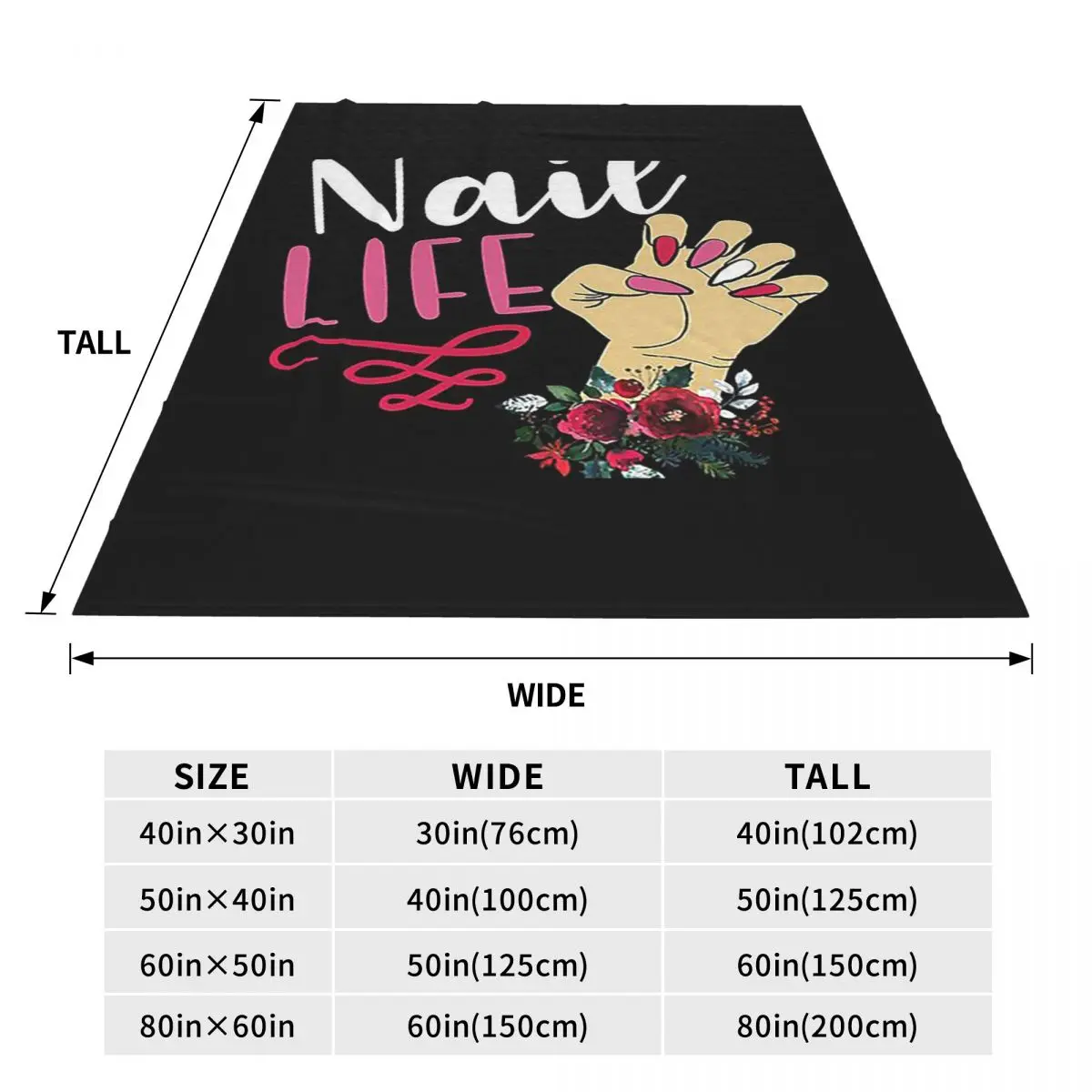 Nail Tech Technician Salon Gel Nails Manicure Cosmetology Cosmetologist Blankets Throw Blanket Bedroom Throws Bedspread Quilt