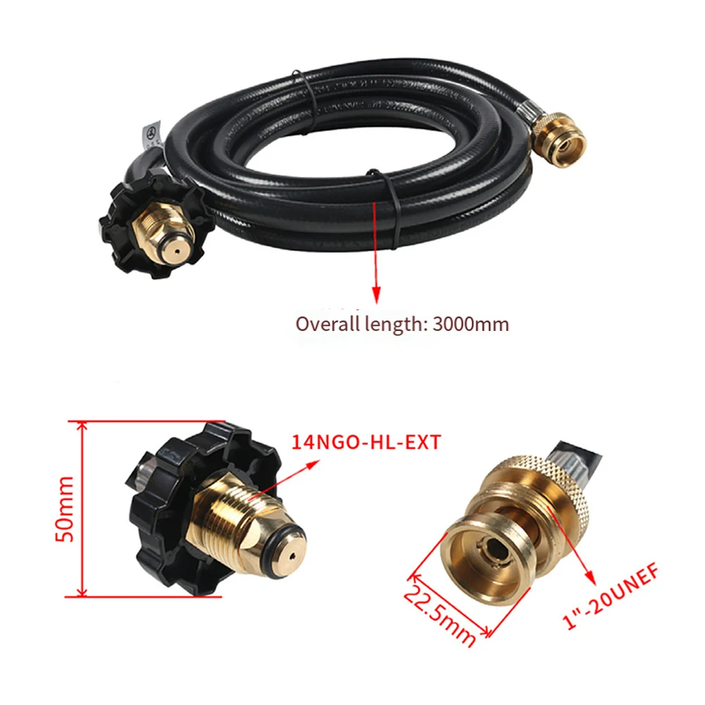 Efficient Brass Propane for pol Connector for 1 lb to 20 lb Gas Tanks 6ft and 10ft Options for Outdoor Cooking Applications