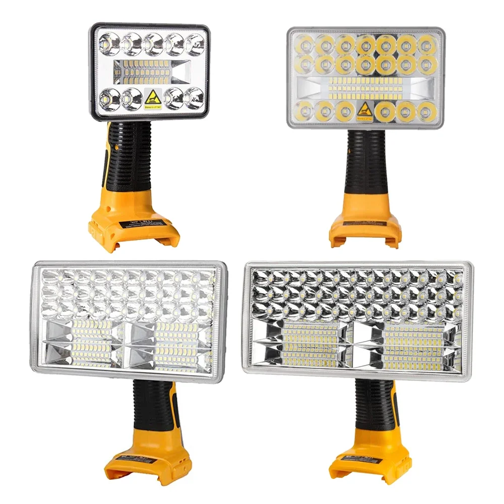 Imagem -02 - Luz de Trabalho Led para Dewalt 18v Li-ion Bateria Lanterna Portátil Brilhante Outdoor Jobsite Camping Luz Spotlight 9