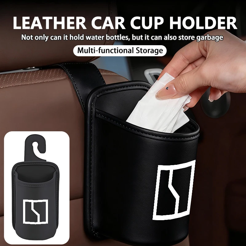 Car Leather Cup Holder Hang Drink Storage Box Accessories For Zeekr 001 MIX 009 007 003 2021 2022 2023 X 7X EV Krypton