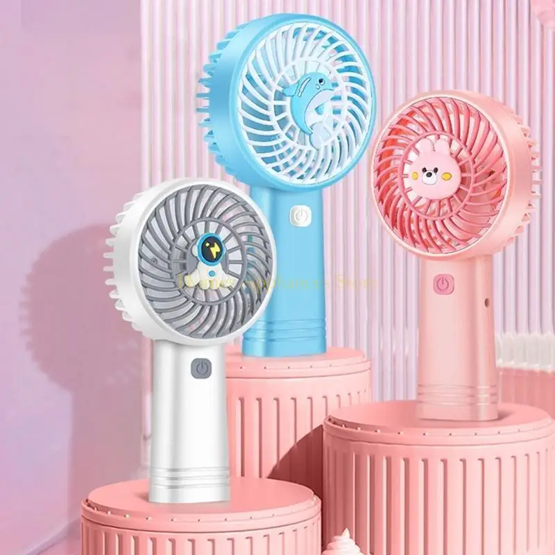 D0AB Small Table Fan Handheld Mini التبريد مروحة USB قابلة للشحن مروحة الجيب الصغيرة