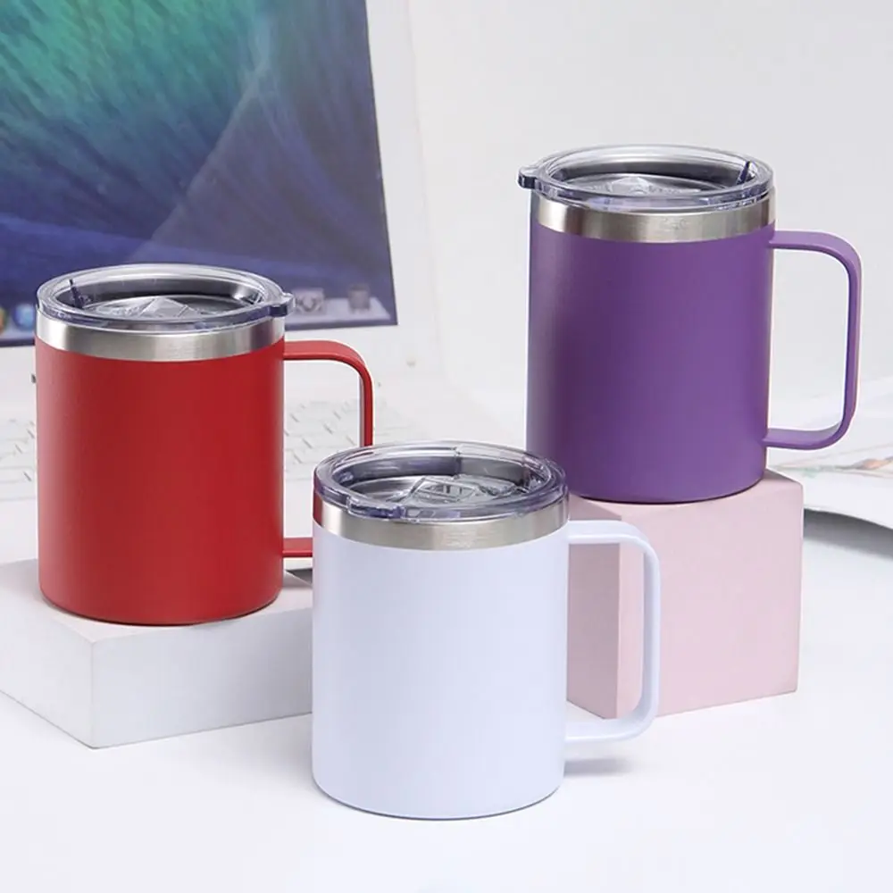 

Stainless Steel Insulated Water Bottle Double-layer 12oz/14oz Mini Vacuum Cup Non-Slip with Lid and Handle Thermos Cup Tea
