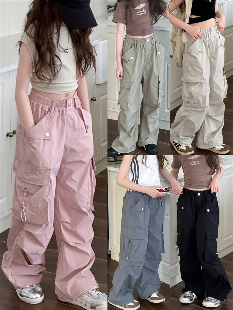 Girls Pants Spring Kids Hip Hop Pants Summer Children\'s Streetwear Casual Trousers Autumn Fashion Teen Large Size Sweatpants