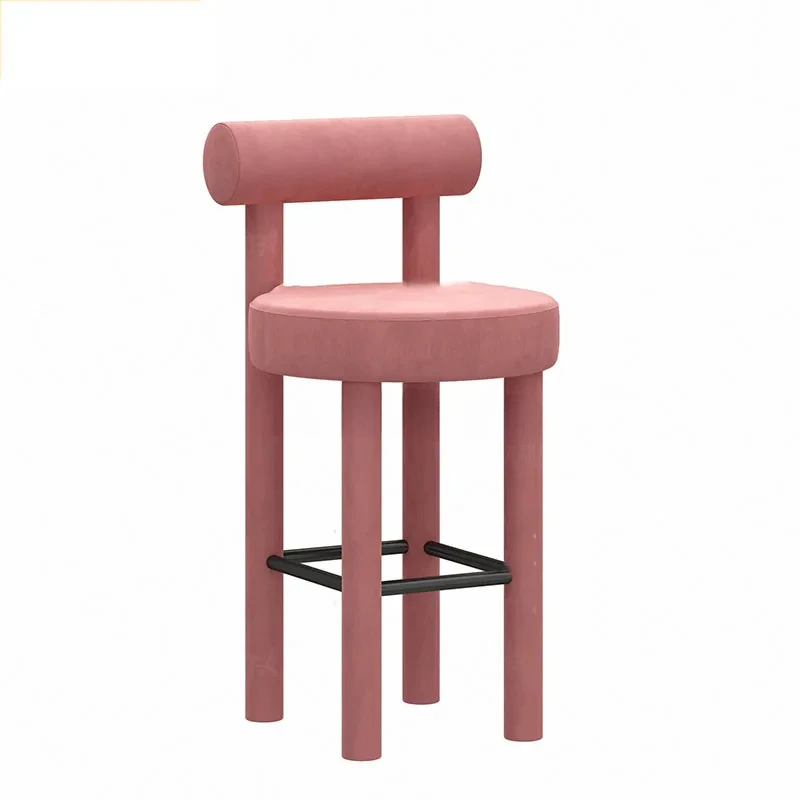 Modern Minimalist Chairs Furniture Light Luxury Velvet Stool Home Makeup Vanity High Stools Hight Table Bar Chair