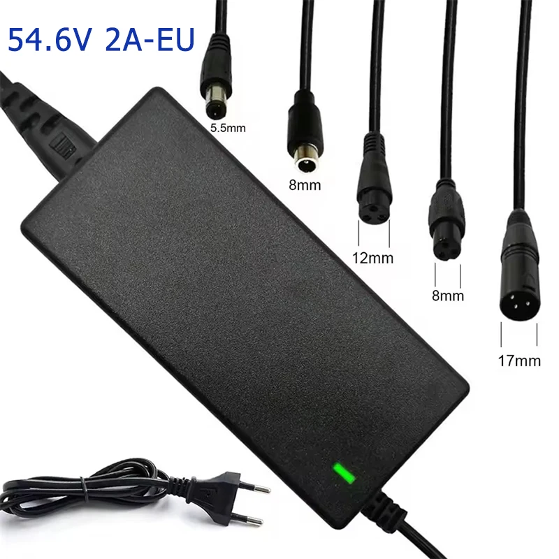 42V 54.6V 2A Batterij Power Adapters Voor Lithium Batterij AC100-240V 36V 48V 2A Lithium batterij Oplader 5 Stekkers EU/US Plug