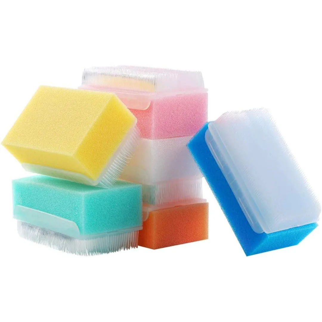 

12PCS Sterile Bath Sponge & Sensory Brush, Baby Bath Scrubber for Cradle Cap
