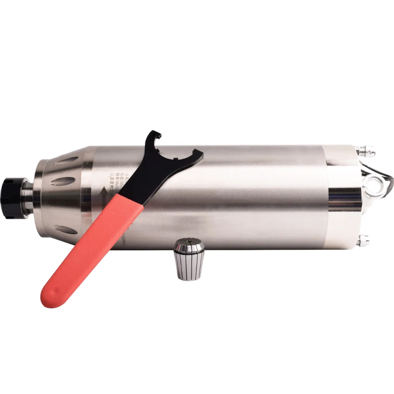 

LIHANCNC 7.5kw ER32 Woodworking Advertising Stone Carving Electric Spindle 125mm7.5KW Round Water-cooled Precision Spindle Motor