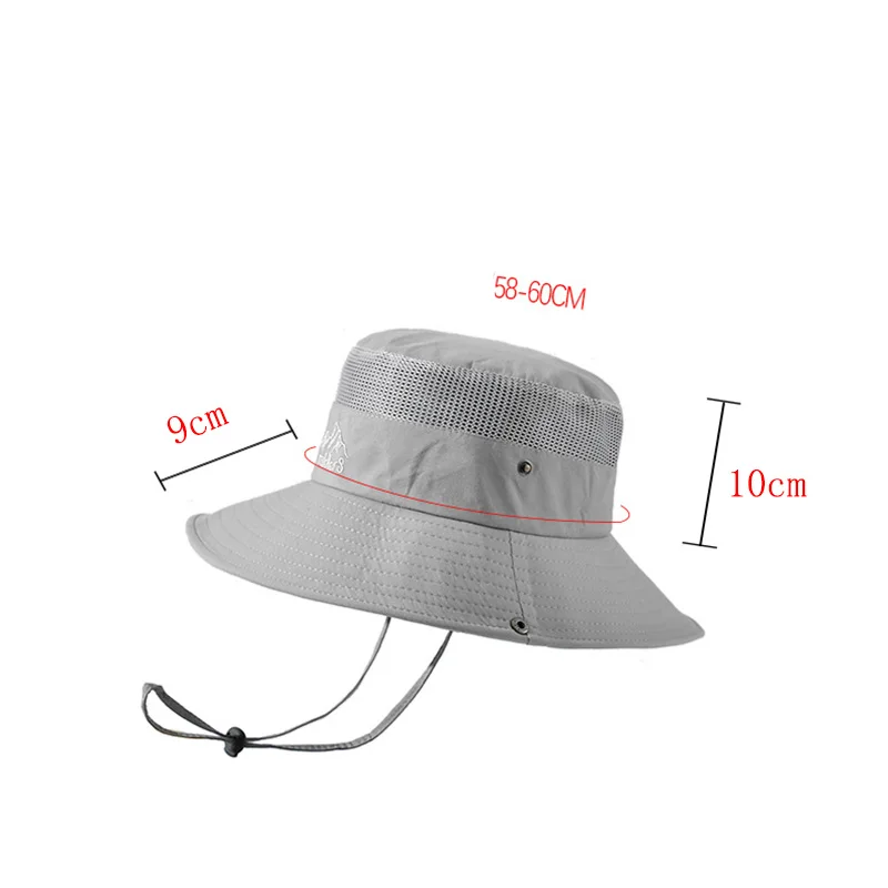 Men Women Summer Foldable Breathable Mesh Sun Fisherman Hat Wide Brim Travel Sunscreen Fishing UV Outdoor Sport Climbing Cap A19