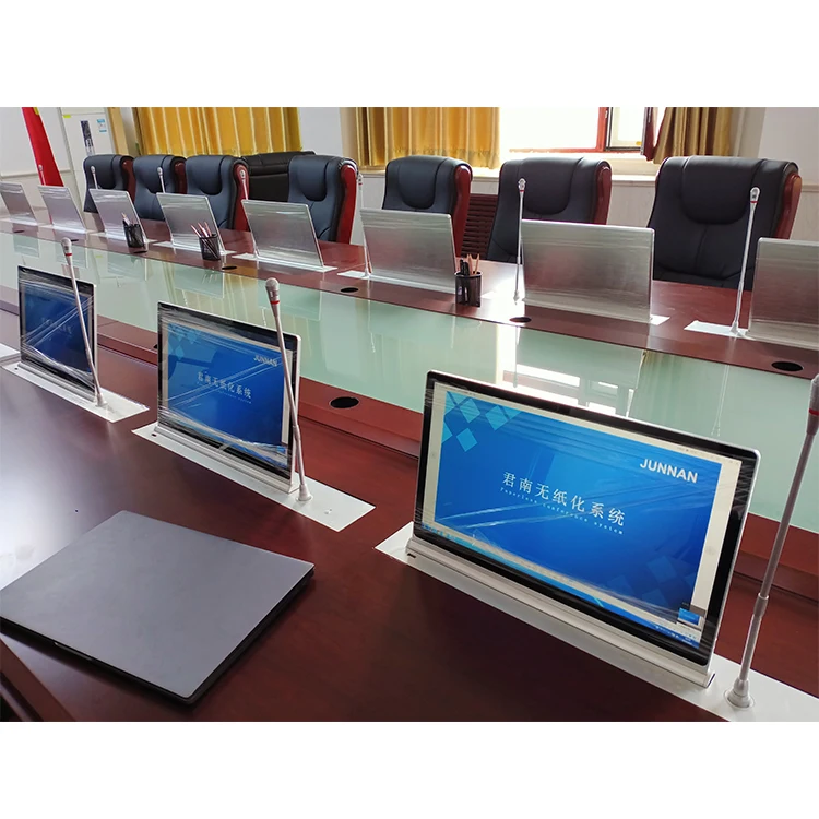 

Professional Factory-Priced Video Conference System Custom Size Desk LCD Monitor And Lift Paperless Meeting System